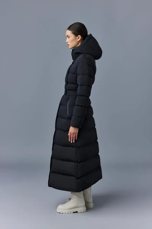 Downs and Jackets Women Mackage CALINACITY Stretch Down Maxi Coat Black