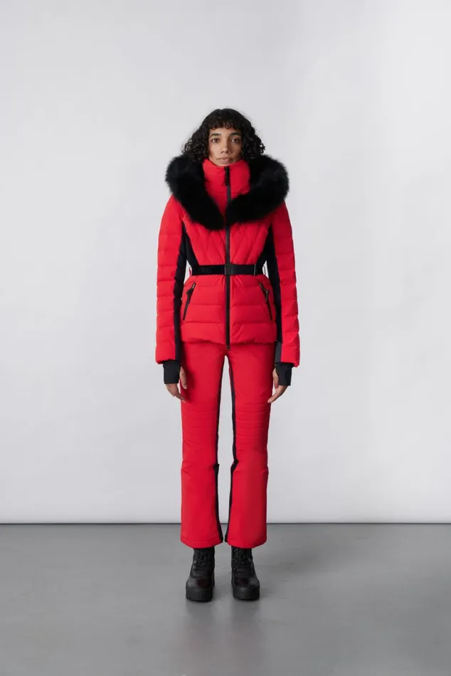 Downs and Jackets Women Mackage ELITA Down Ski Jacket With Removable Blue Fox Fur Trim Milkshake Downs and Jackets Women Mackage ELITA Down Ski Jacket With Removable Blue Fox Fur Trim Milkshake