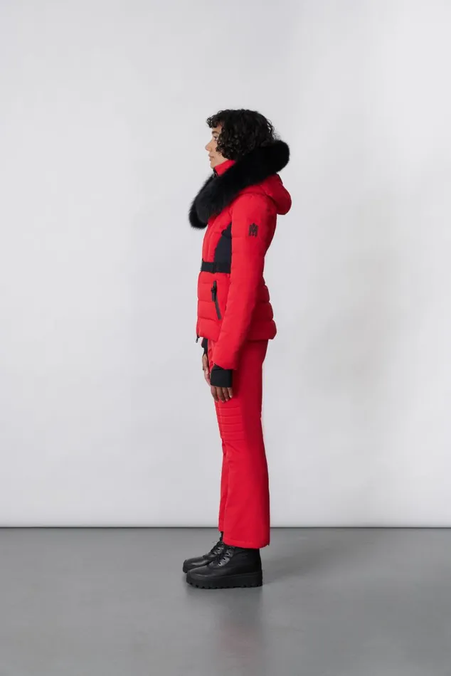Downs and Jackets Women Mackage ELITA Down Ski Jacket With Removable Blue Fox Fur Trim Milkshake Downs and Jackets Women Mackage ELITA Down Ski Jacket With Removable Blue Fox Fur Trim Milkshake