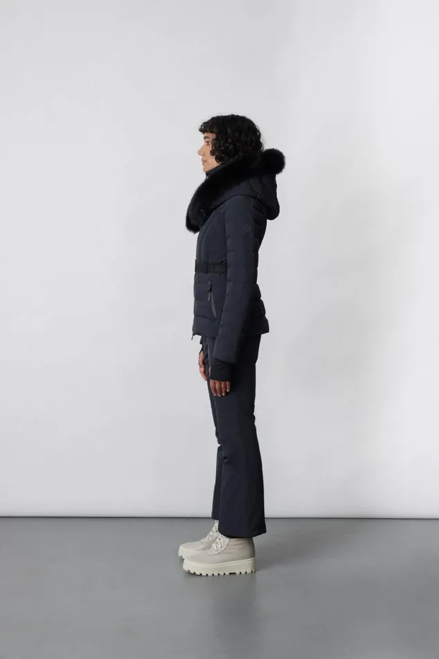 Downs and Jackets Women Mackage ELITA Down Ski Jacket With Removable Blue Fox Fur Trim Milkshake Downs and Jackets Women Mackage ELITA Down Ski Jacket With Removable Blue Fox Fur Trim Milkshake