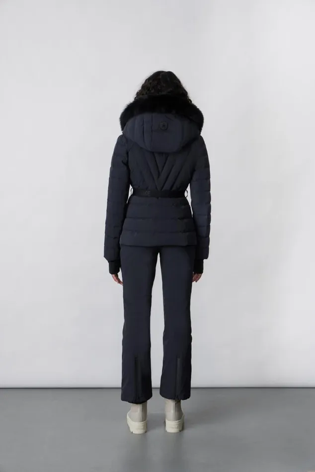 Downs and Jackets Women Mackage ELITA Down Ski Jacket With Removable Blue Fox Fur Trim Milkshake Downs and Jackets Women Mackage ELITA Down Ski Jacket With Removable Blue Fox Fur Trim Milkshake