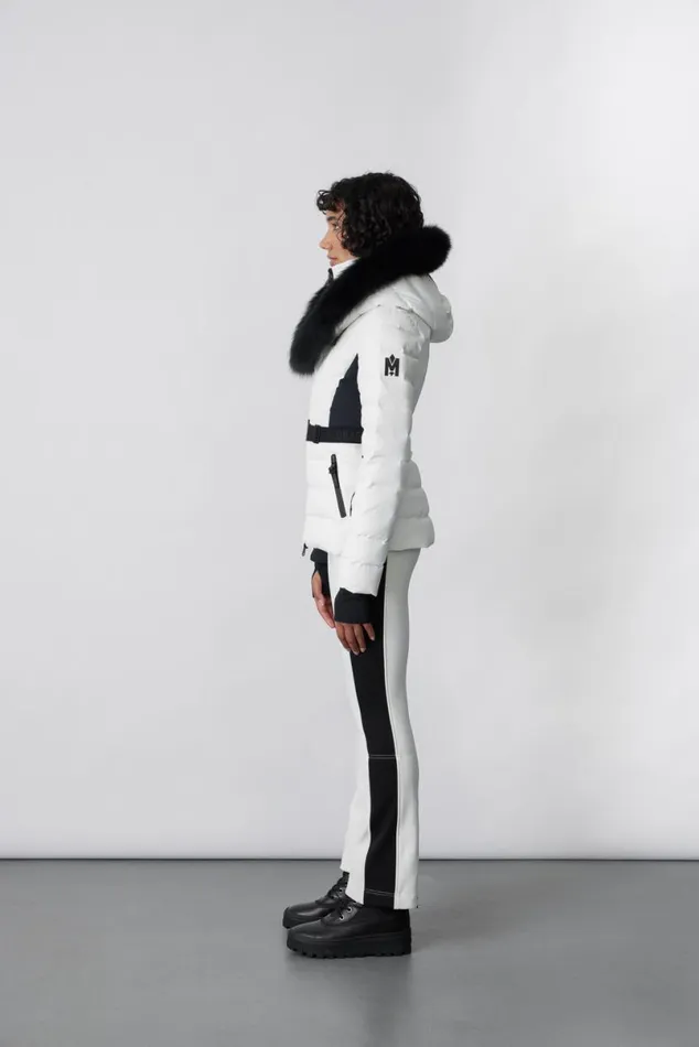Downs and Jackets Women Mackage ELITA Down Ski Jacket With Removable Blue Fox Fur Trim Milkshake Downs and Jackets Women Mackage ELITA Down Ski Jacket With Removable Blue Fox Fur Trim Milkshake