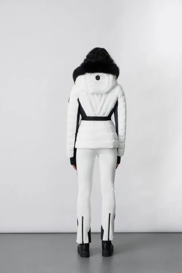 Downs and Jackets Women Mackage ELITA Down Ski Jacket With Removable Blue Fox Fur Trim Milkshake Downs and Jackets Women Mackage ELITA Down Ski Jacket With Removable Blue Fox Fur Trim Milkshake