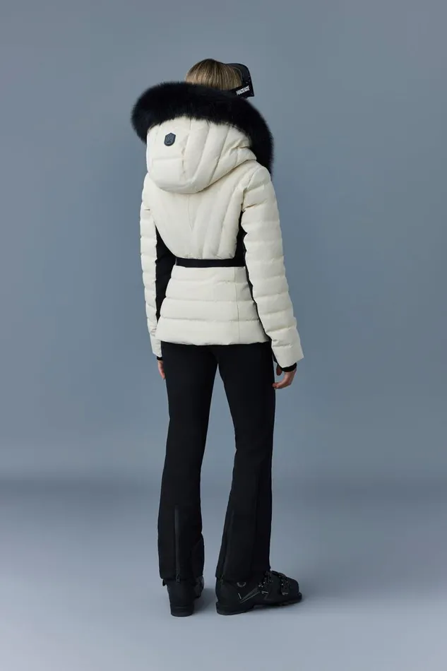 Downs and Jackets Women Mackage ELITA Down Ski Jacket With Removable Blue Fox Fur Trim Milkshake Downs and Jackets Women Mackage ELITA Down Ski Jacket With Removable Blue Fox Fur Trim Milkshake