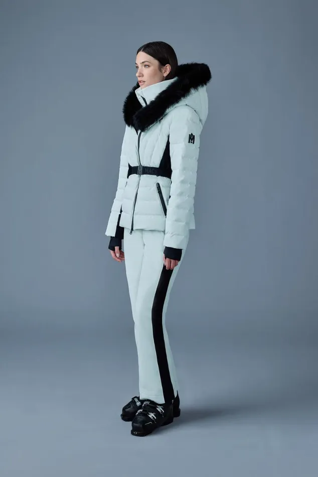 Downs and Jackets Women Mackage ELITA Down Ski Jacket With Removable Blue Fox Fur Trim Milkshake Downs and Jackets Women Mackage ELITA Down Ski Jacket With Removable Blue Fox Fur Trim Milkshake