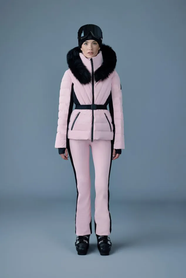 Downs and Jackets Women Mackage ELITA Down Ski Jacket With Removable Blue Fox Fur Trim Milkshake Downs and Jackets Women Mackage ELITA Down Ski Jacket With Removable Blue Fox Fur Trim Milkshake