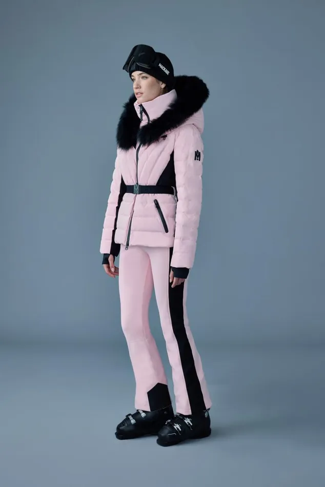 Downs and Jackets Women Mackage ELITA Down Ski Jacket With Removable Blue Fox Fur Trim Milkshake Downs and Jackets Women Mackage ELITA Down Ski Jacket With Removable Blue Fox Fur Trim Milkshake