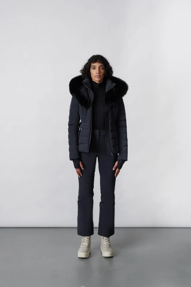 Downs and Jackets Women Mackage ELITA Down Ski Jacket With Removable Blue Fox Fur Trim Milkshake Downs and Jackets Women Mackage ELITA Down Ski Jacket With Removable Blue Fox Fur Trim Milkshake