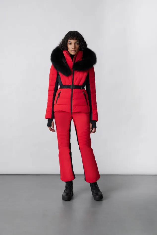 Downs and Jackets Women Mackage ELITA Down Ski Jacket With Removable Blue Fox Fur Trim Milkshake Downs and Jackets Women Mackage ELITA Down Ski Jacket With Removable Blue Fox Fur Trim Milkshake