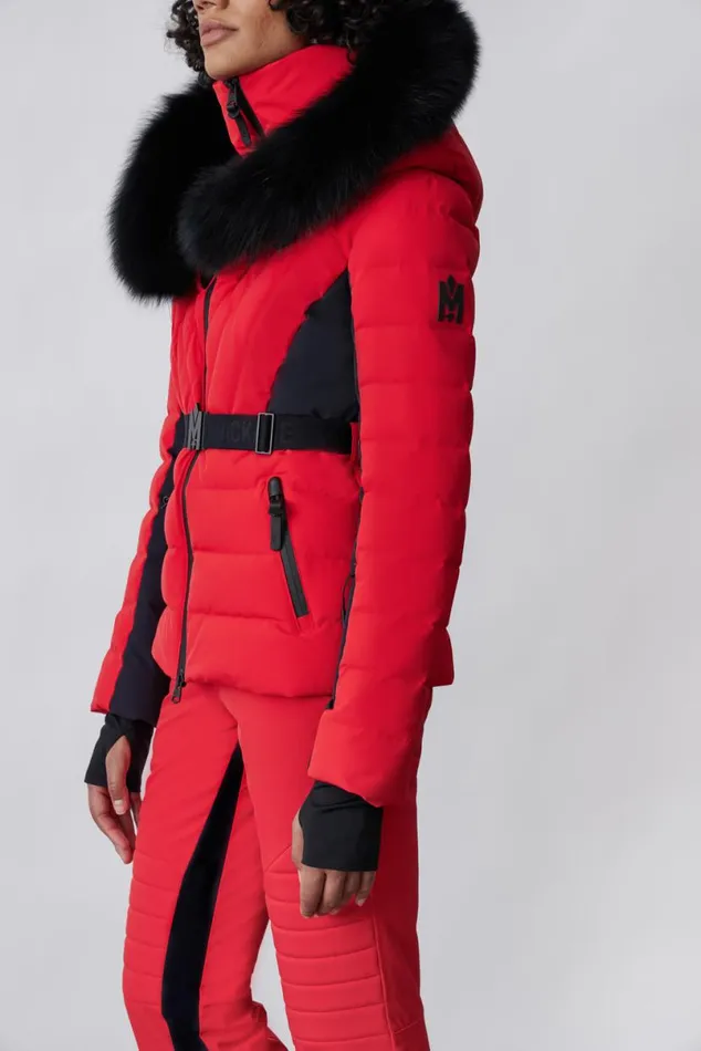 Downs and Jackets Women Mackage ELITA Down Ski Jacket With Removable Blue Fox Fur Trim Milkshake Downs and Jackets Women Mackage ELITA Down Ski Jacket With Removable Blue Fox Fur Trim Milkshake