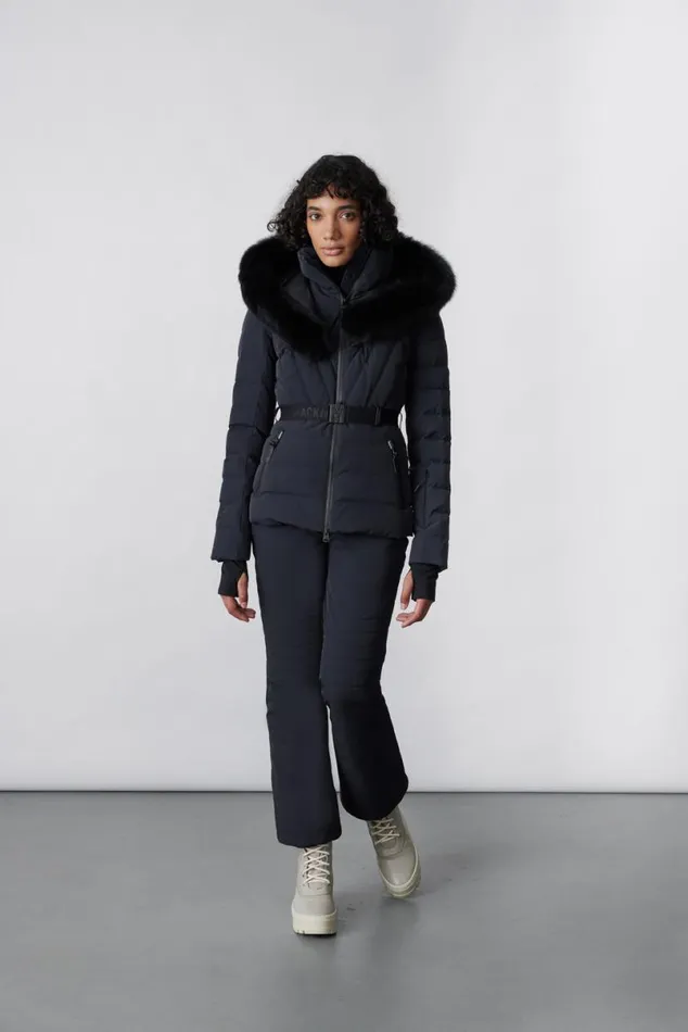 Downs and Jackets Women Mackage ELITA Down Ski Jacket With Removable Blue Fox Fur Trim Milkshake Downs and Jackets Women Mackage ELITA Down Ski Jacket With Removable Blue Fox Fur Trim Milkshake