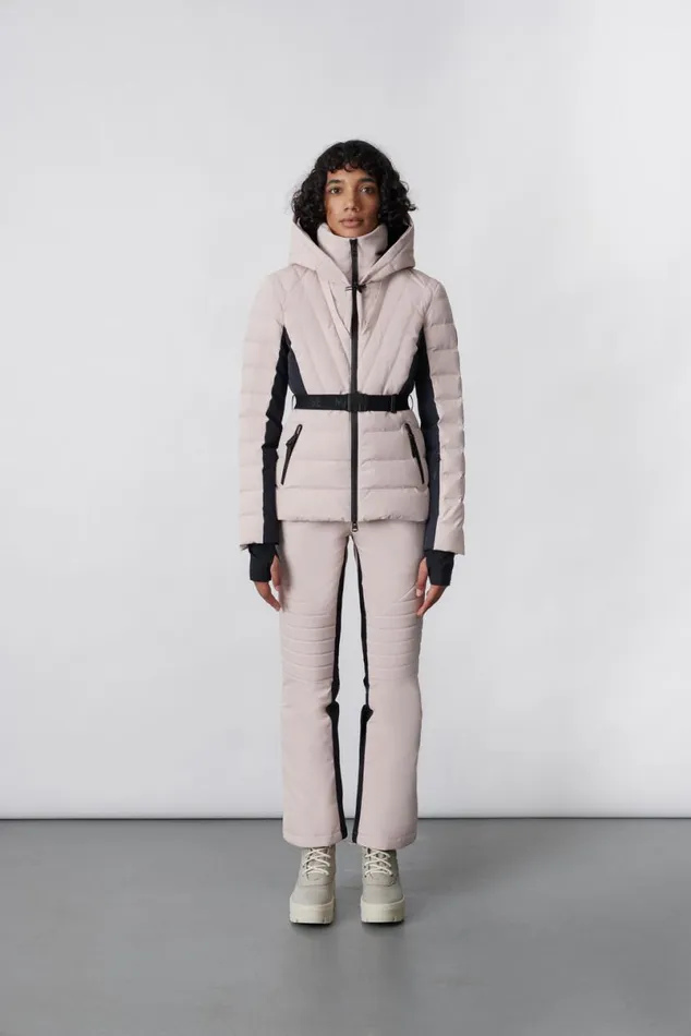Downs and Jackets Women Mackage ELITA Down Ski Jacket With Removable Blue Fox Fur Trim Milkshake Downs and Jackets Women Mackage ELITA Down Ski Jacket With Removable Blue Fox Fur Trim Milkshake