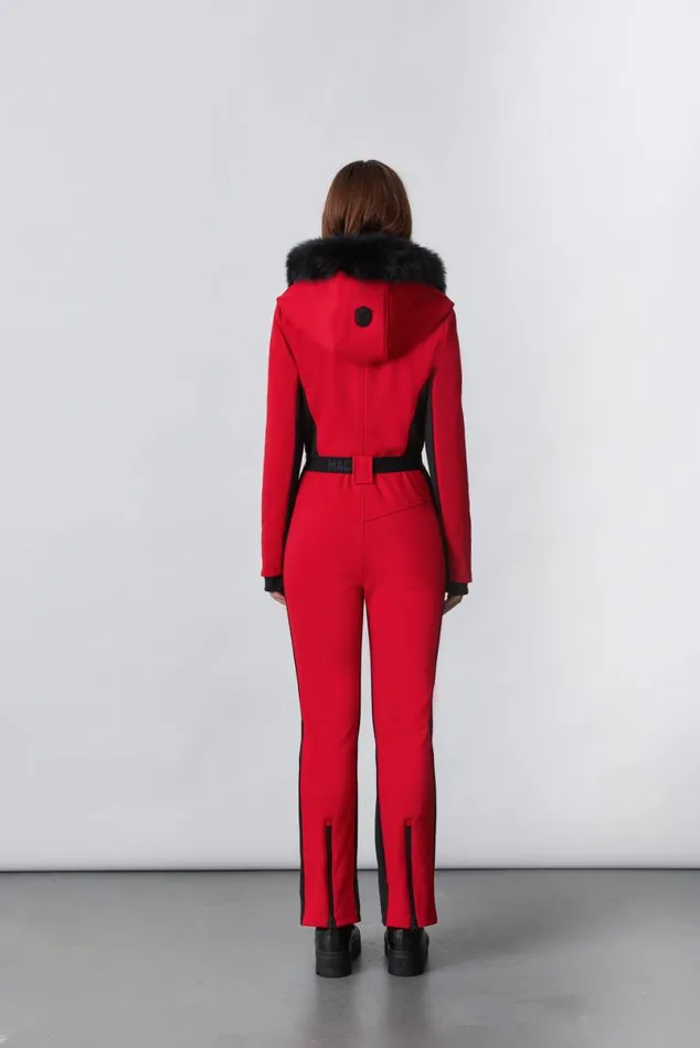 Downs and Jackets Women Mackage ELLEZ Techno Fleece Ski Suit With Removable Hood And Fur Trim Milkshake Downs and Jackets Women Mackage ELLEZ Techno Fleece Ski Suit With Removable Hood And Fur Trim Milkshake