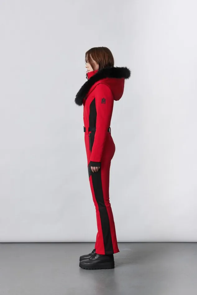 Downs and Jackets Women Mackage ELLEZ Techno Fleece Ski Suit With Removable Hood And Fur Trim Milkshake Downs and Jackets Women Mackage ELLEZ Techno Fleece Ski Suit With Removable Hood And Fur Trim Milkshake