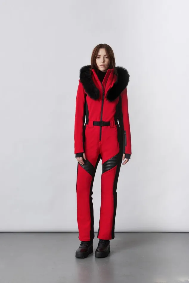 Downs and Jackets Women Mackage ELLEZ Techno Fleece Ski Suit With Removable Hood And Fur Trim Milkshake Downs and Jackets Women Mackage ELLEZ Techno Fleece Ski Suit With Removable Hood And Fur Trim Milkshake