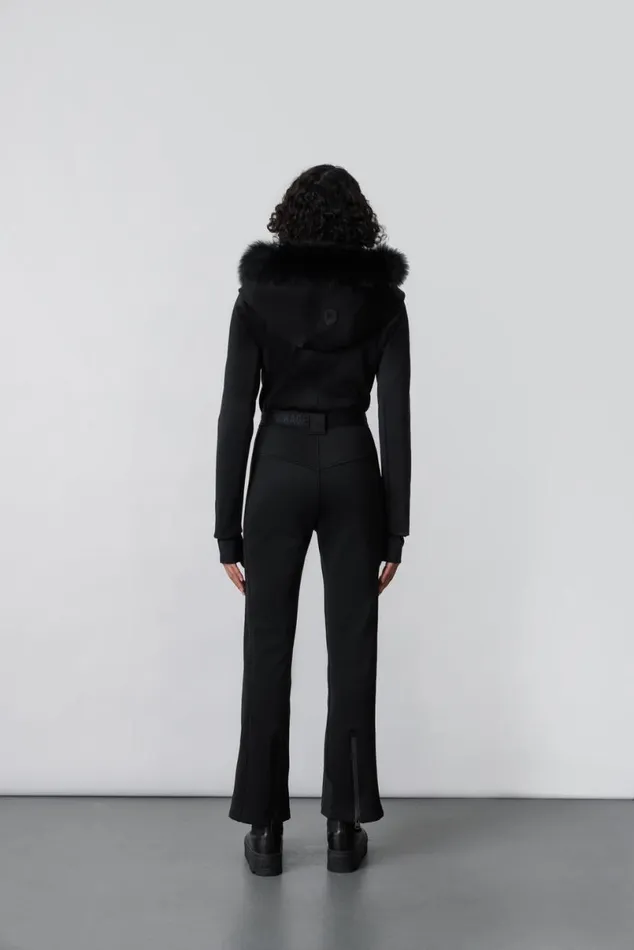 Downs and Jackets Women Mackage ELLEZ Techno Fleece Ski Suit With Removable Hood And Fur Trim Milkshake Downs and Jackets Women Mackage ELLEZ Techno Fleece Ski Suit With Removable Hood And Fur Trim Milkshake
