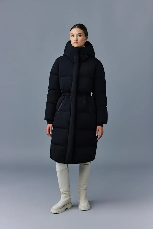Downs and Jackets Women Mackage ISHANICITY Long Down Quilted Coat With Hood Black Downs and Jackets Women Mackage ISHANICITY Long Down Quilted Coat With Hood Black