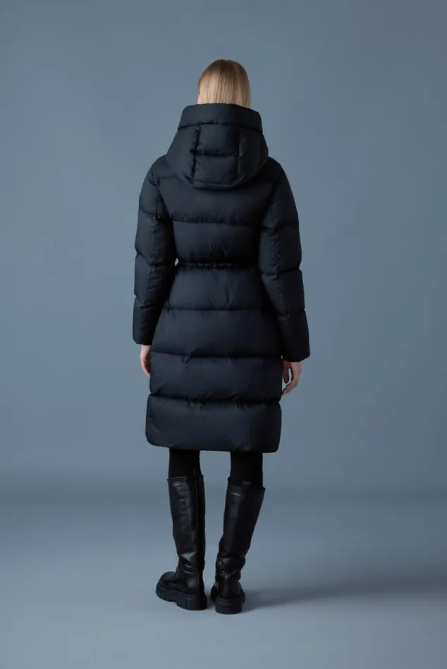 Downs and Jackets Women Mackage ISHANISW Softwash Long Down Coat With Hood Garnet Downs and Jackets Women Mackage ISHANISW Softwash Long Down Coat With Hood Garnet