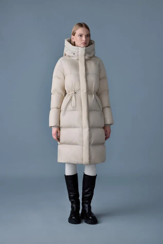 Downs and Jackets Women Mackage ISHANISW Softwash Long Down Coat With Hood Garnet Downs and Jackets Women Mackage ISHANISW Softwash Long Down Coat With Hood Garnet