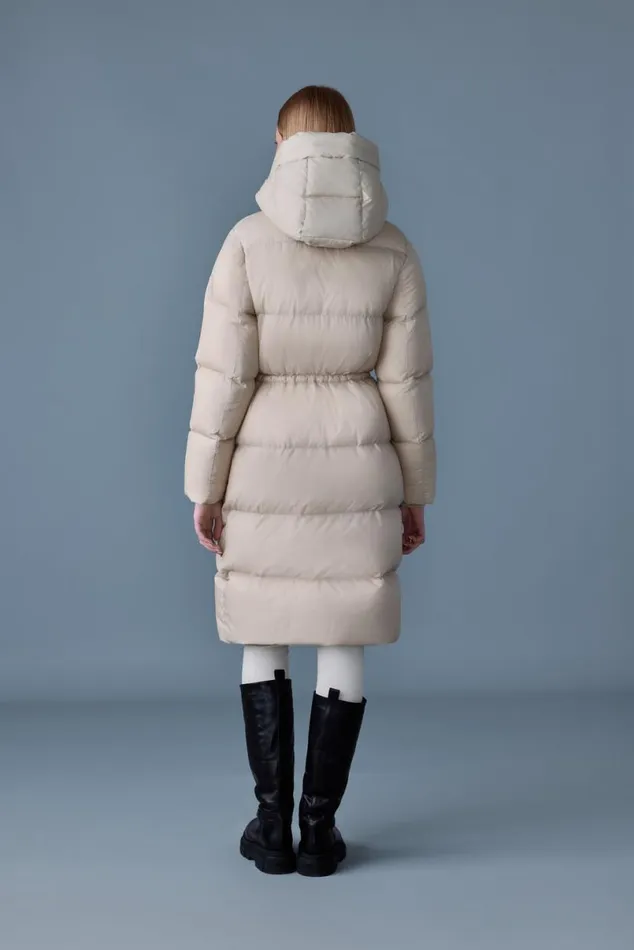 Downs and Jackets Women Mackage ISHANISW Softwash Long Down Coat With Hood Garnet Downs and Jackets Women Mackage ISHANISW Softwash Long Down Coat With Hood Garnet