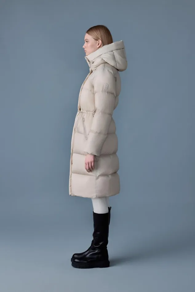 Downs and Jackets Women Mackage ISHANISW Softwash Long Down Coat With Hood Garnet Downs and Jackets Women Mackage ISHANISW Softwash Long Down Coat With Hood Garnet