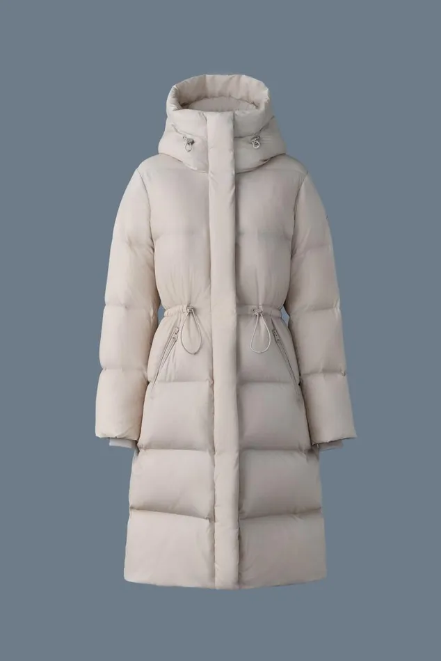 Downs and Jackets Women Mackage ISHANISW Softwash Long Down Coat With Hood Garnet Downs and Jackets Women Mackage ISHANISW Softwash Long Down Coat With Hood Garnet