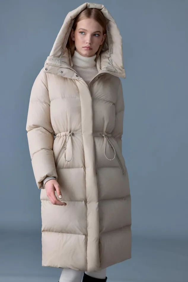 Downs and Jackets Women Mackage ISHANISW Softwash Long Down Coat With Hood Garnet Downs and Jackets Women Mackage ISHANISW Softwash Long Down Coat With Hood Garnet