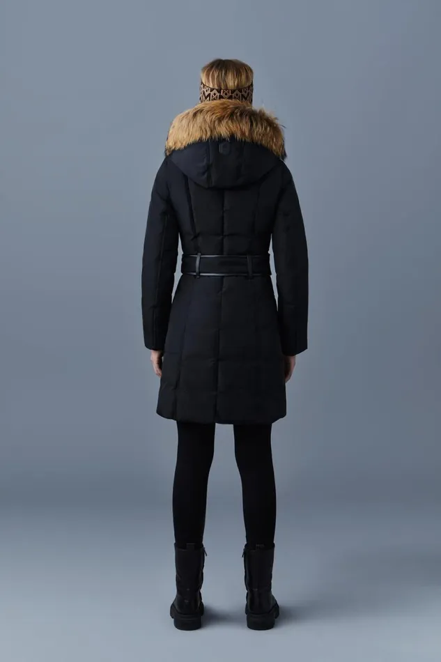 Downs and Jackets Women Mackage KAY Down Coat With Natural Fur Signature Mackage Collar Black Downs and Jackets Women Mackage KAY Down Coat With Natural Fur Signature Mackage Collar Black