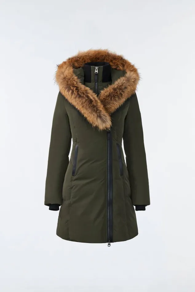 Downs and Jackets Women Mackage KAY Down Coat With Natural Fur Signature Mackage Collar Black Downs and Jackets Women Mackage KAY Down Coat With Natural Fur Signature Mackage Collar Black
