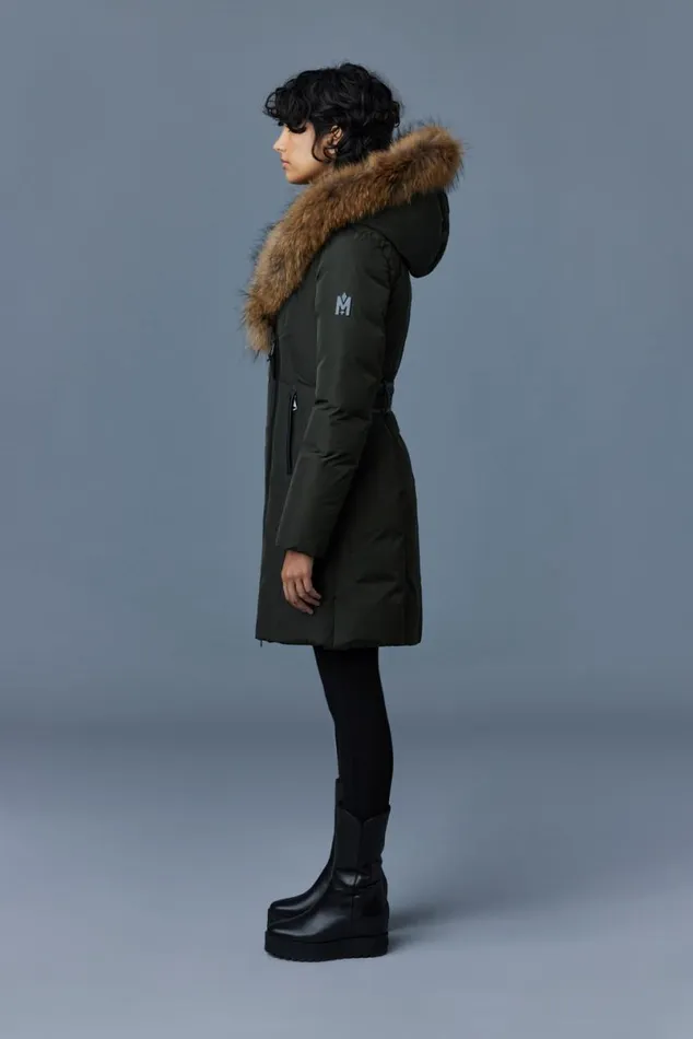 Downs and Jackets Women Mackage KAY Down Coat With Natural Fur Signature Mackage Collar Black Downs and Jackets Women Mackage KAY Down Coat With Natural Fur Signature Mackage Collar Black