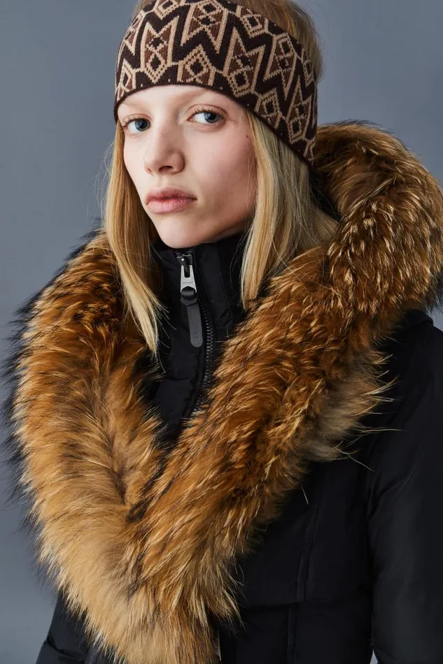 Downs and Jackets Women Mackage KAY Down Coat With Natural Fur Signature Mackage Collar Black Downs and Jackets Women Mackage KAY Down Coat With Natural Fur Signature Mackage Collar Black