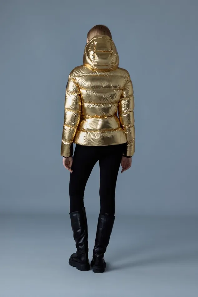 Downs and Jackets Women Mackage MADALYNM Metallic Laminate Down Jacket Silver Downs and Jackets Women Mackage MADALYNM Metallic Laminate Down Jacket Silver