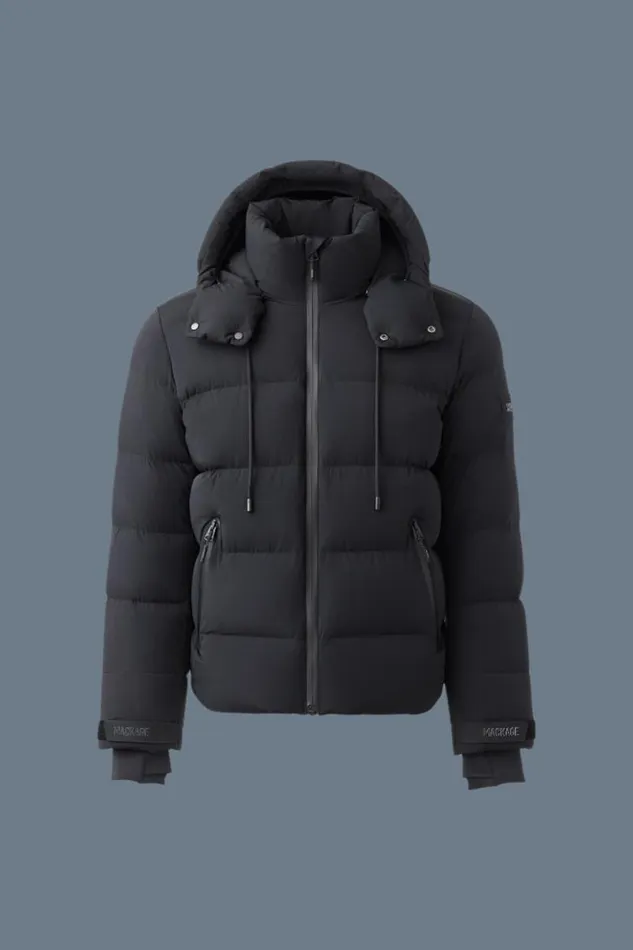 Downs and Parkas Men Mackage SAMUELSKI Medium Down Jacket With Hood Sky Blue