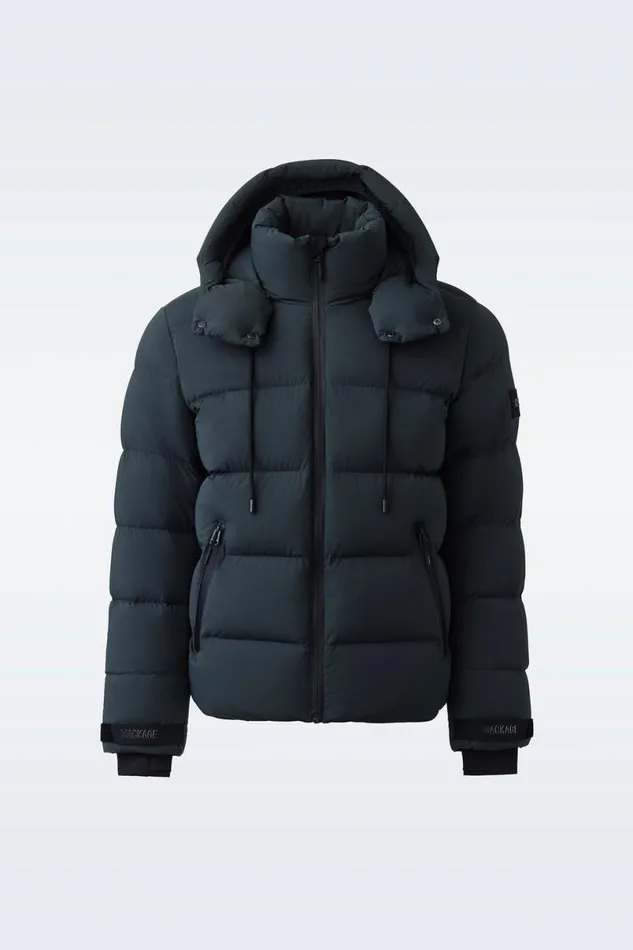 Downs and Parkas Men Mackage SAMUELSKI Medium Down Jacket With Hood Sky Blue Downs and Parkas Men Mackage SAMUELSKI Medium Down Jacket With Hood Sky Blue