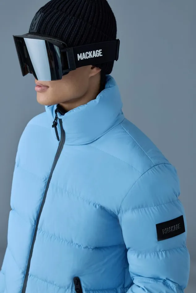 Downs and Parkas Men Mackage SAMUELSKI Medium Down Jacket With Hood Sky Blue Downs and Parkas Men Mackage SAMUELSKI Medium Down Jacket With Hood Sky Blue