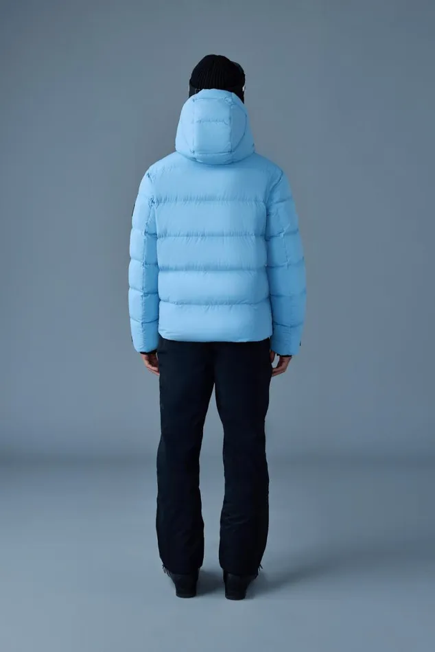 Downs and Parkas Men Mackage SAMUELSKI Medium Down Jacket With Hood Sky Blue Downs and Parkas Men Mackage SAMUELSKI Medium Down Jacket With Hood Sky Blue