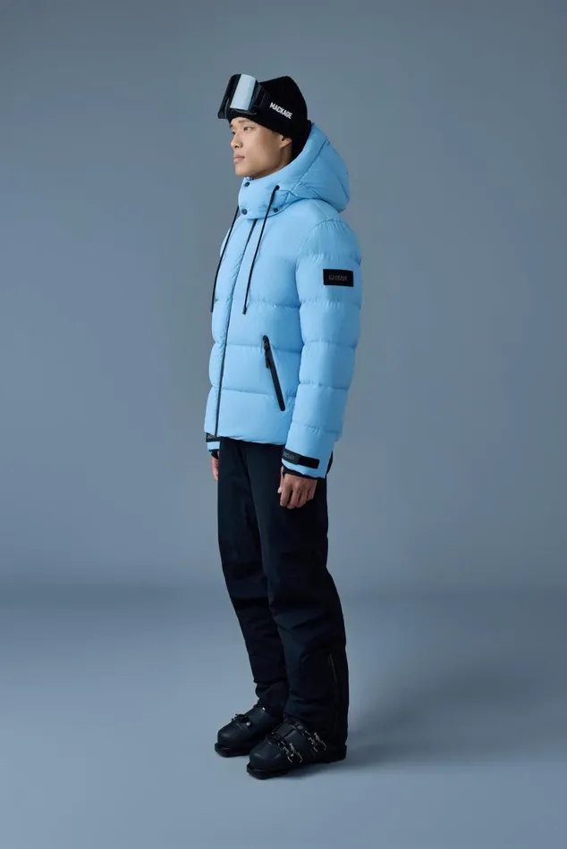 Downs and Parkas Men Mackage SAMUELSKI Medium Down Jacket With Hood Sky Blue Downs and Parkas Men Mackage SAMUELSKI Medium Down Jacket With Hood Sky Blue