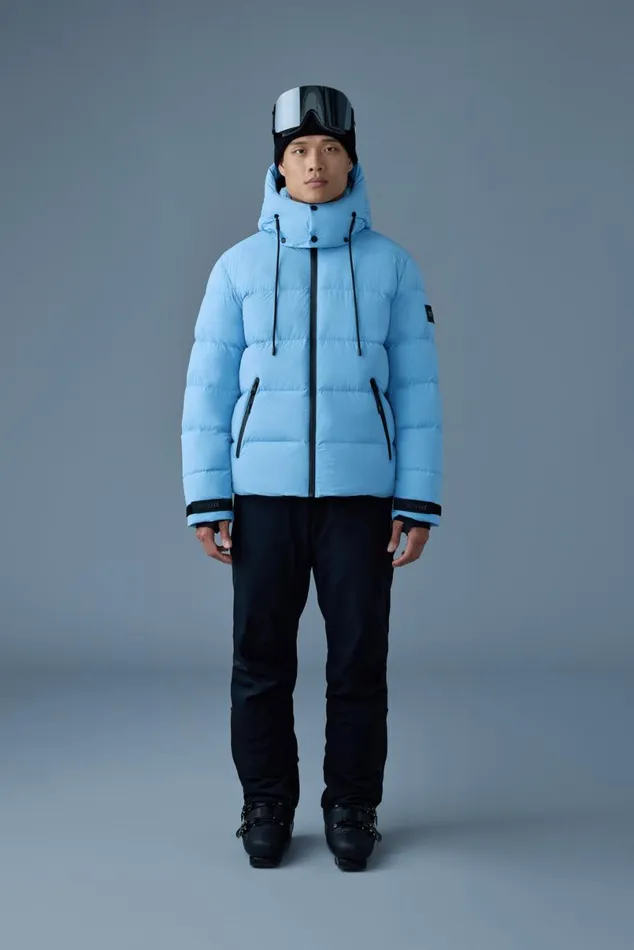 Downs and Parkas Men Mackage SAMUELSKI Medium Down Jacket With Hood Sky Blue Downs and Parkas Men Mackage SAMUELSKI Medium Down Jacket With Hood Sky Blue