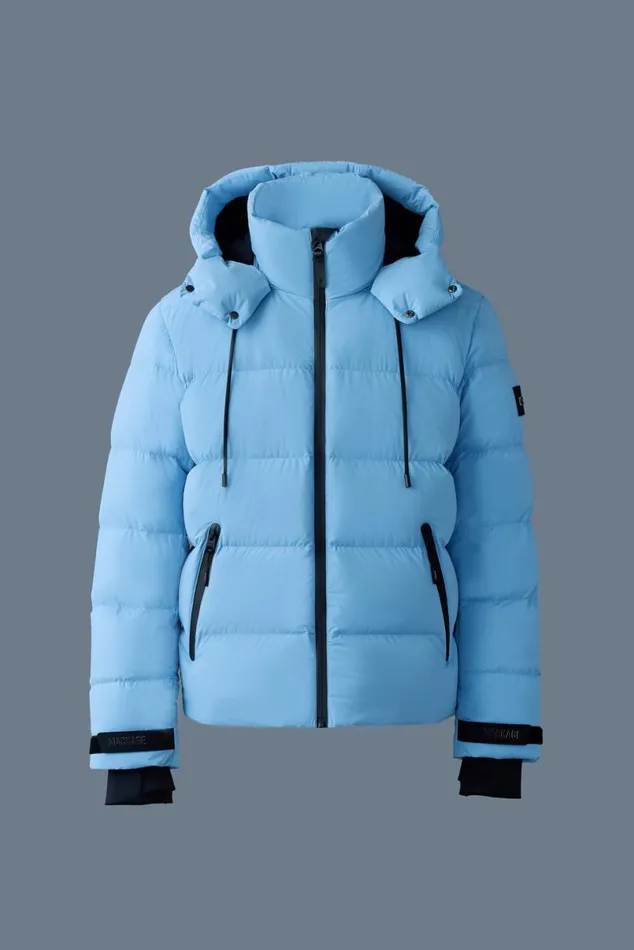 Downs and Parkas Men Mackage SAMUELSKI Medium Down Jacket With Hood Sky Blue Downs and Parkas Men Mackage SAMUELSKI Medium Down Jacket With Hood Sky Blue