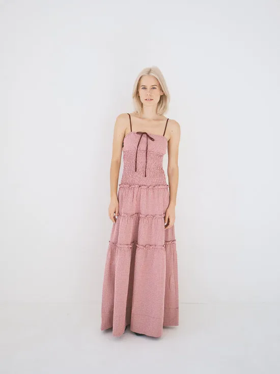 Dresses Lisa Says Gah Women Masami Maxi Dress Checks Burgundy