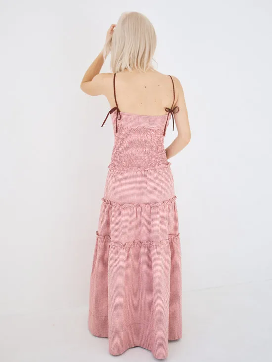 Dresses Lisa Says Gah Women Masami Maxi Dress Checks Burgundy