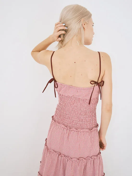 Dresses Lisa Says Gah Women Masami Maxi Dress Checks Burgundy