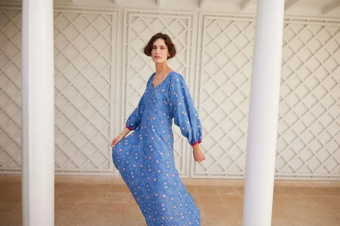 Dresses Shop Natalie Martin ALICE DRESS Pinwheel Denim
