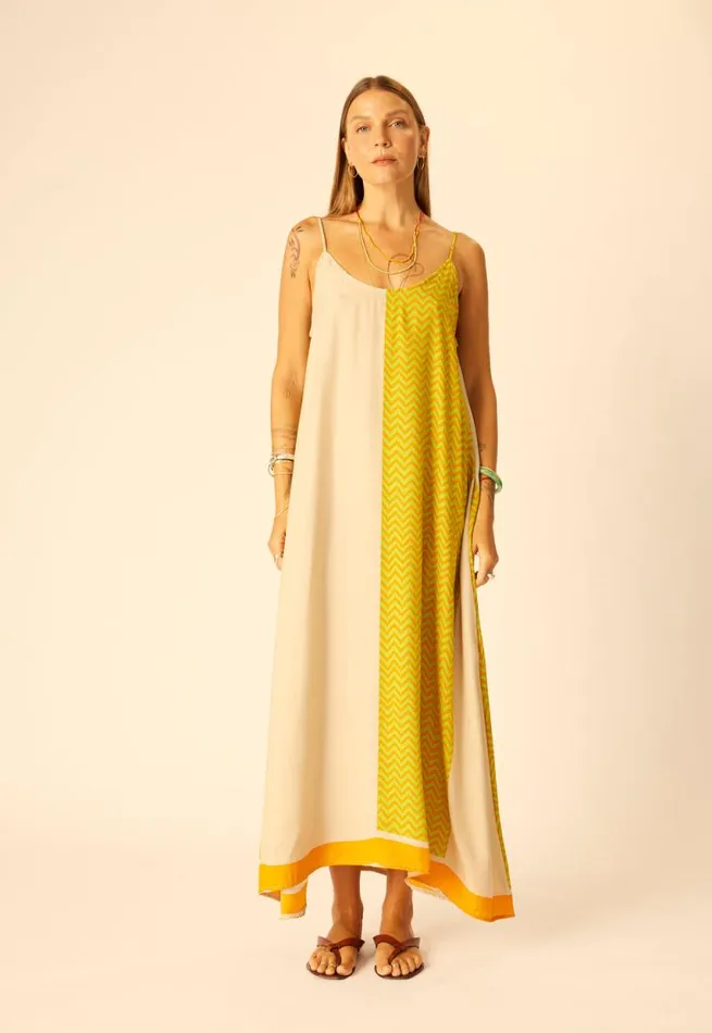 Dresses Shop Natalie Martin HEATHER MAXI Block Zigzag Tangerine