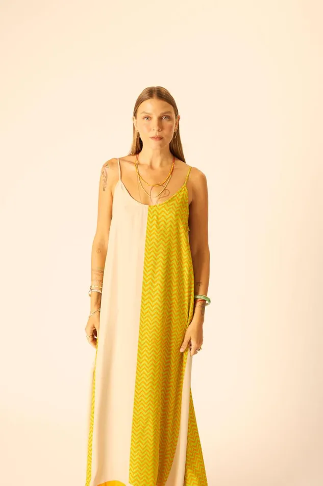 Dresses Shop Natalie Martin HEATHER MAXI Block Zigzag Tangerine
