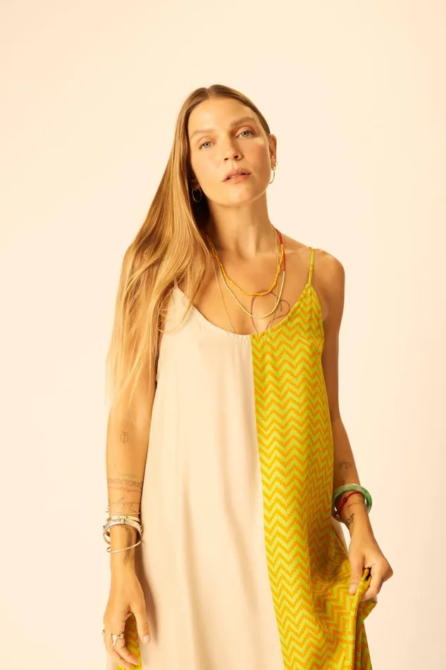 Dresses Shop Natalie Martin HEATHER MAXI Block Zigzag Tangerine