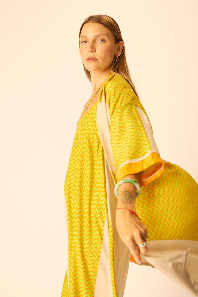 Dresses Shop Natalie Martin HEATHER MAXI Block Zigzag Tangerine