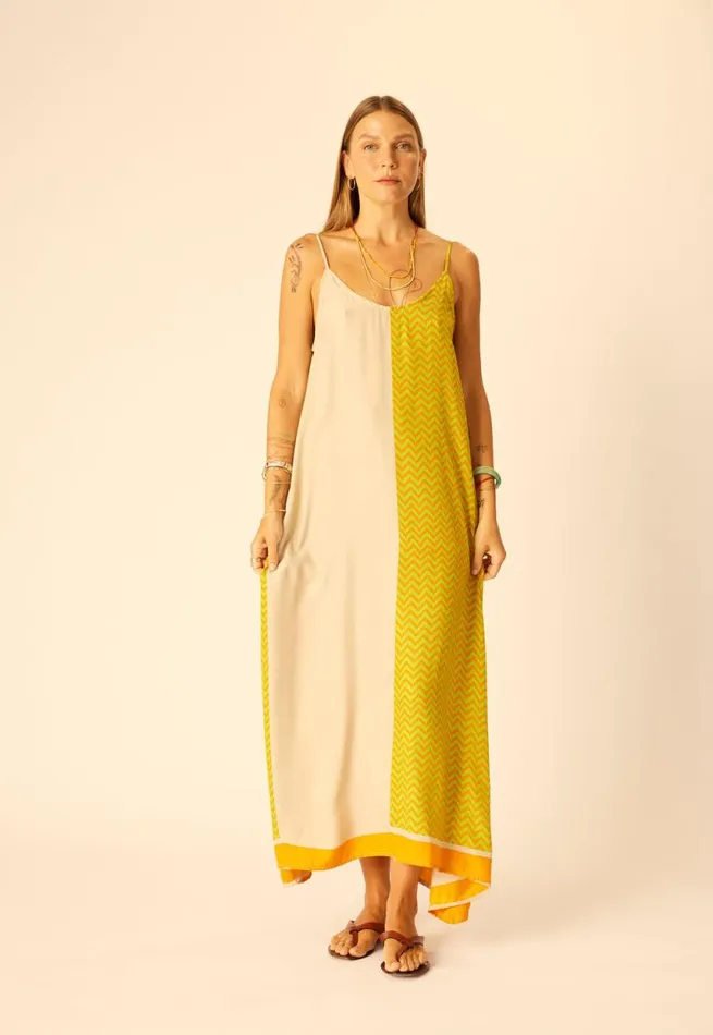 Dresses Shop Natalie Martin HEATHER MAXI Block Zigzag Tangerine