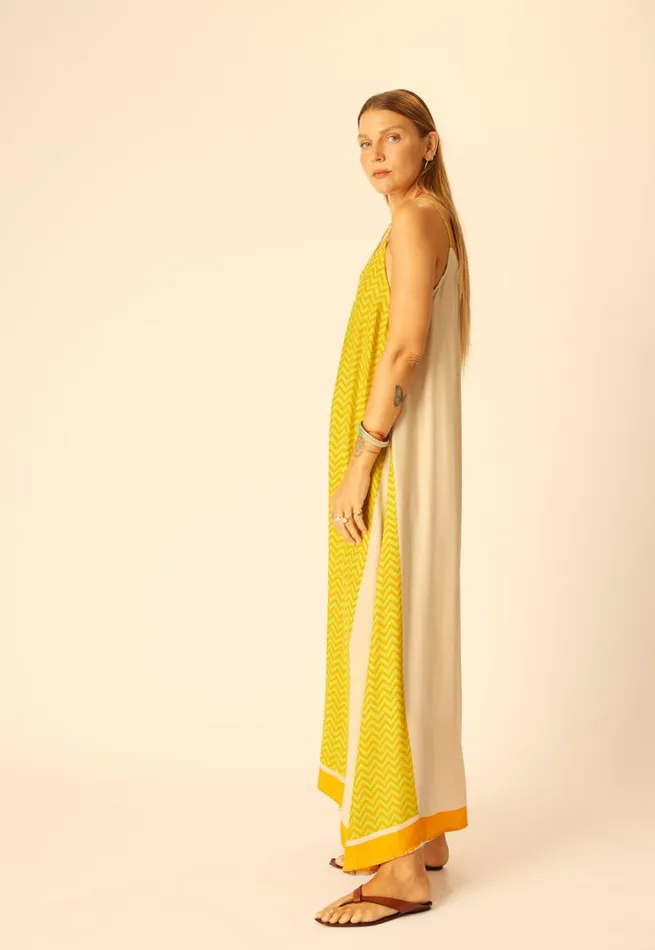 Dresses Shop Natalie Martin HEATHER MAXI Block Zigzag Tangerine