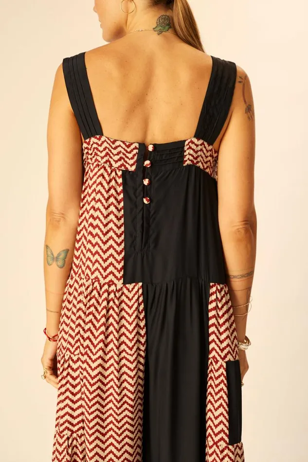 Dresses Shop Natalie Martin JASMINE MAXI Block Zigzag Noire